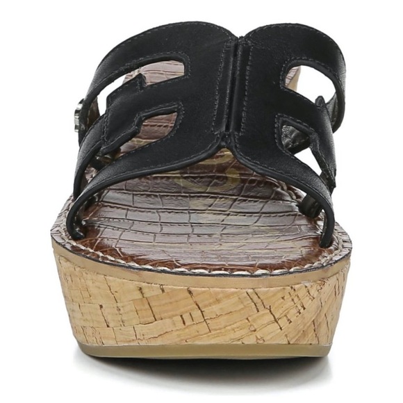 New Sam Edelman Regis Black Platform Wedge Sandals - Picture 4 of 9